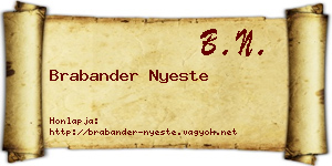 Brabander Nyeste névjegykártya